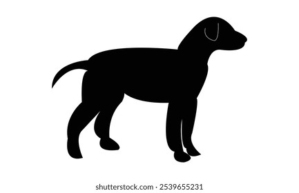 Diseño de silueta de perro con fondo blanco. 