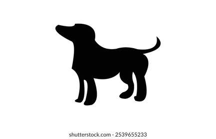 Diseño de silueta de perro con fondo blanco. 