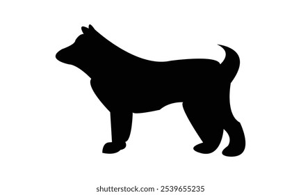 Diseño de silueta de perro con fondo blanco. 