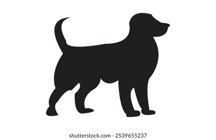 Diseño de silueta de perro con fondo blanco. 