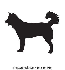 DOG SILHOUETTE FLAT BLACK AND WHITE VECTOR