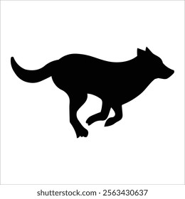 dog silhouette flat deasign white background