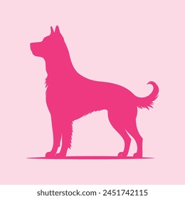 Dog silhouette flat style clip art