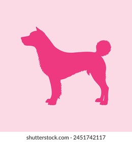 Dog silhouette flat style clip art