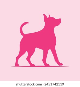 Dog silhouette flat style clip art