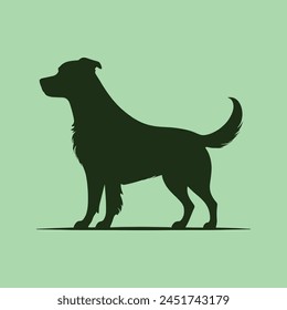 Dog silhouette flat style vector