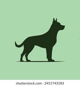 Silueta de perro Vector de estilo plano