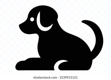 ilustração de vetor plano silhueta cão