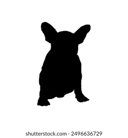 dog silhouette, french bulldog - vector illustration	