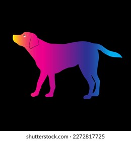 Dog silhouette with full color gradient.
