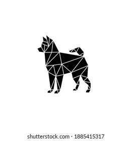 dog silhouette geometric vector. animal icon glyph style