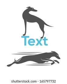 Dog silhouette, greyhound racing dog