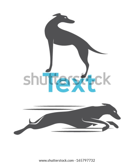 Dog silhouette,\
greyhound racing dog