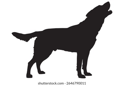 Silhueta de cachorro uivando Pose Art
