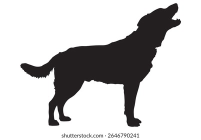 Silhueta de cachorro uivando Pose Art