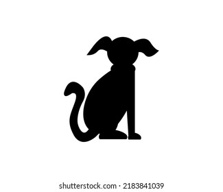 Dog silhouette icon illustration  template for many purpose. Isolated on white background
