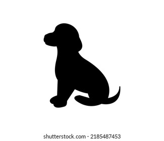 Dog silhouette icon illustration  template for many purpose. Isolated on white background

