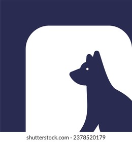 dog silhouette icon logo vektor