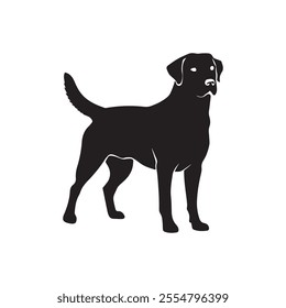 Dog silhouette icon vector art illustration