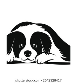 dog silhouette icon vector with white background.