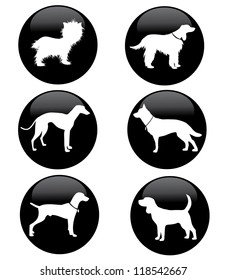 Dog silhouette icons