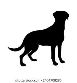Dog silhouette illustration on isolated background