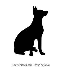 Dog silhouette illustration on isolated background