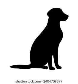 Dog silhouette illustration on isolated background