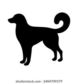 Dog silhouette illustration on isolated background