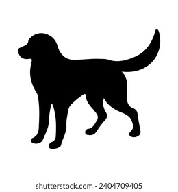 Dog silhouette illustration on isolated background