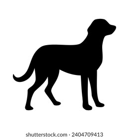 Dog silhouette illustration on isolated background