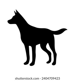 Dog silhouette illustration on isolated background