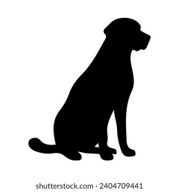 Dog silhouette illustration on isolated background