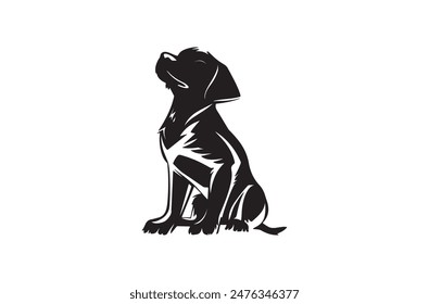 Dog Silhouette Illustration, Dog Silhouette Vector