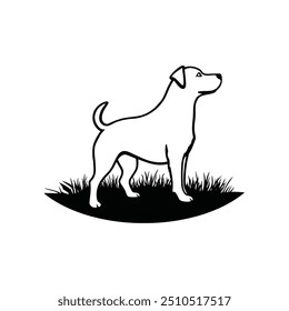 Ilustração da silhueta do cão com arquivo vetorial