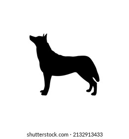 Dog Silhouette Image With White Background Can be used for any design needs. Especially for website or application designs that require a dog icon. Like articles that discuss dogs or the like.