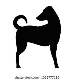 dog silhouette isolated icon