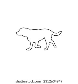 dog Silhouette isolated line art in background