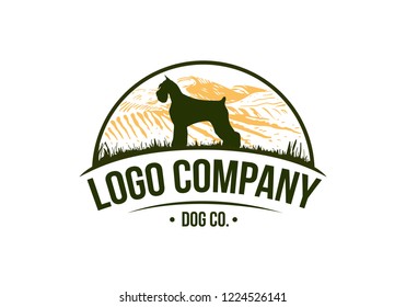 Dog Silhouette Isolated On White Background. Vector object for Labels, Badges, Logos and other Design.