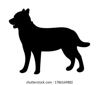 Dog silhouette isolated on white background. Pets. Element for your design