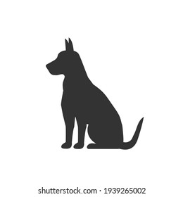 Dog silhouette isolated on white background. Animal concept logo. Vector stock	