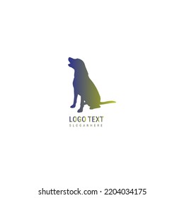 Dog Silhouette Isolated On White Background. Vector object for  Badges, Logos and other Design.