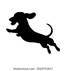 Dog silhouette isolated on white background. Dachshund silhouette