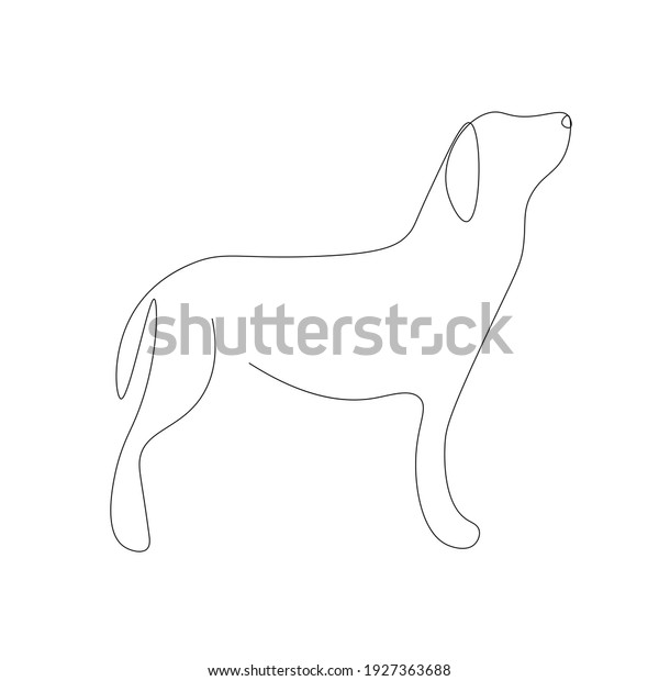 Dog Silhouette Line Draw Vector Illustration Stock Vector (Royalty Free ...