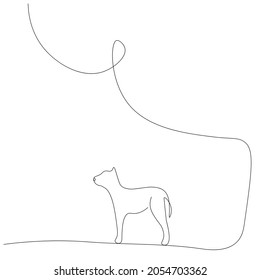 Hundesilhouette-Linie Zeichnung, Vektorgrafik