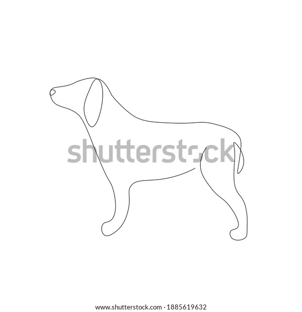 Dog Silhouette Line Drawing Vector Illustration Stock Vector (Royalty ...