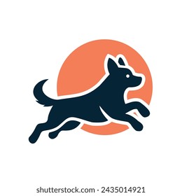 Dog silhouette logo icon vector