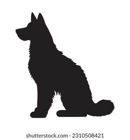 Dog silhouette logo isolated on white background, vector icon