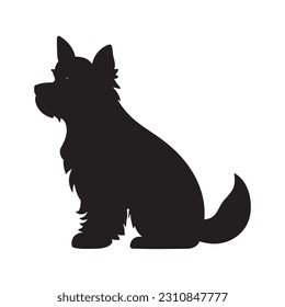 Logo de la silueta de perro aislado en fondo blanco, icono vector