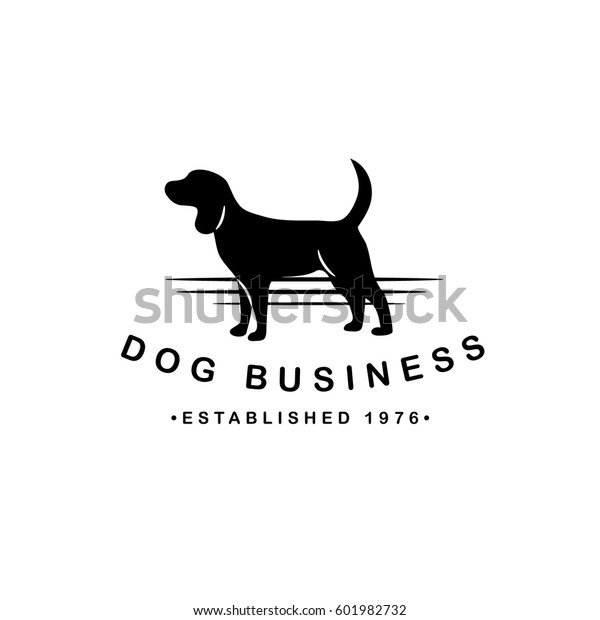 Dog Silhouette Logo Pet Business Pet Royalty Free Stock Image